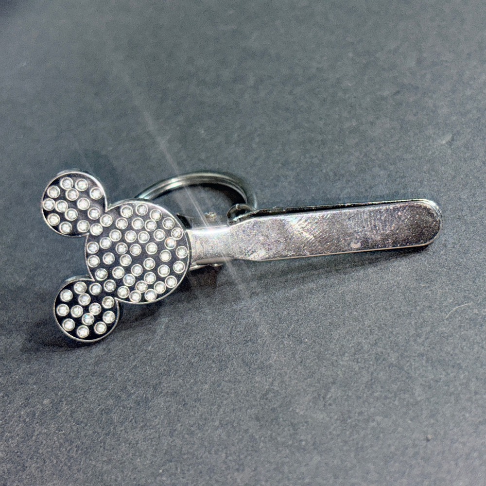VTG Walt Disney World Mickey Mouse Key Chain Money Clip Rhinestone Purse Clip - Picture 3 of 10